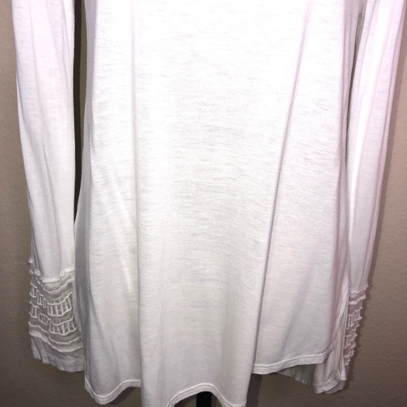 Free People White Mesh Insert Roxie Tee Embroidered Panels Size Small - Picture 4 of 14